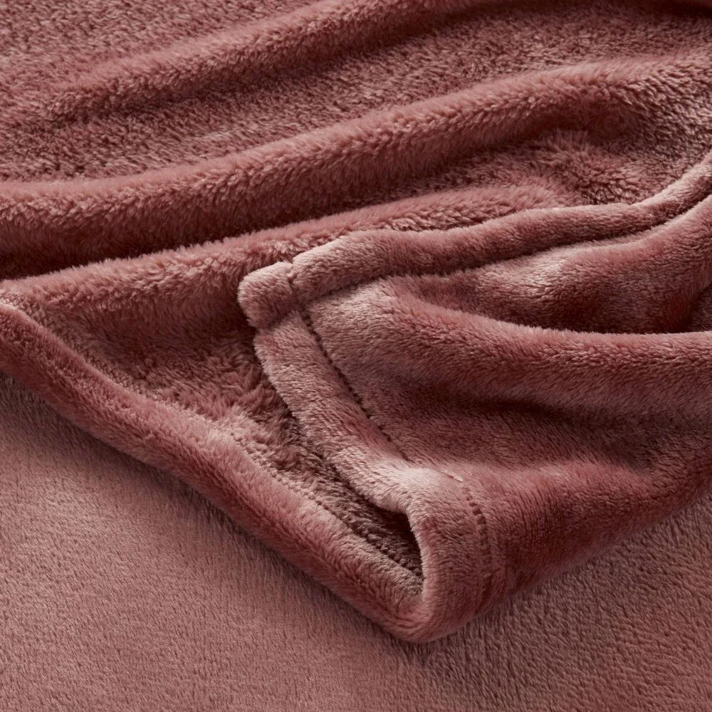 Microplush Bed Blanket - Threshold - Berry, Full/Queen, Solid